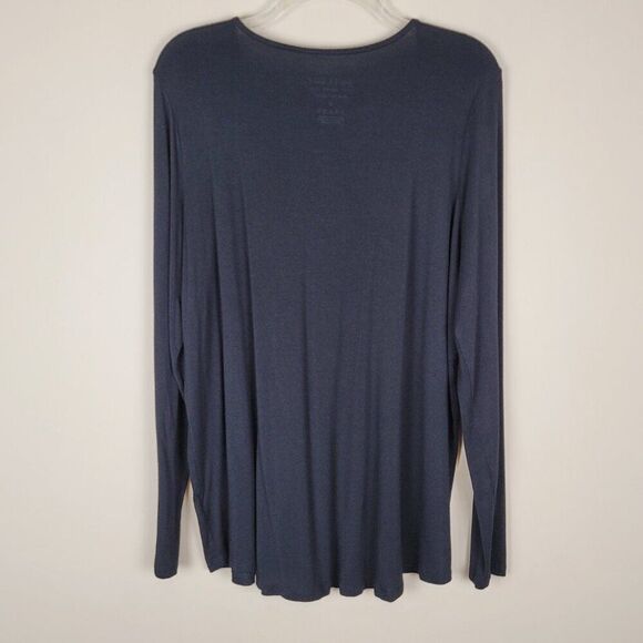 Torrid Super Soft Black Lace Trim Tye Tee Long Sleeve Stretch Top Black Size 0X - Picture 3 of 9